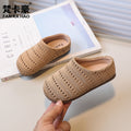 Woven open-toe slides -  summer new arrivals - beach sandals for girls - easy slip-on mules