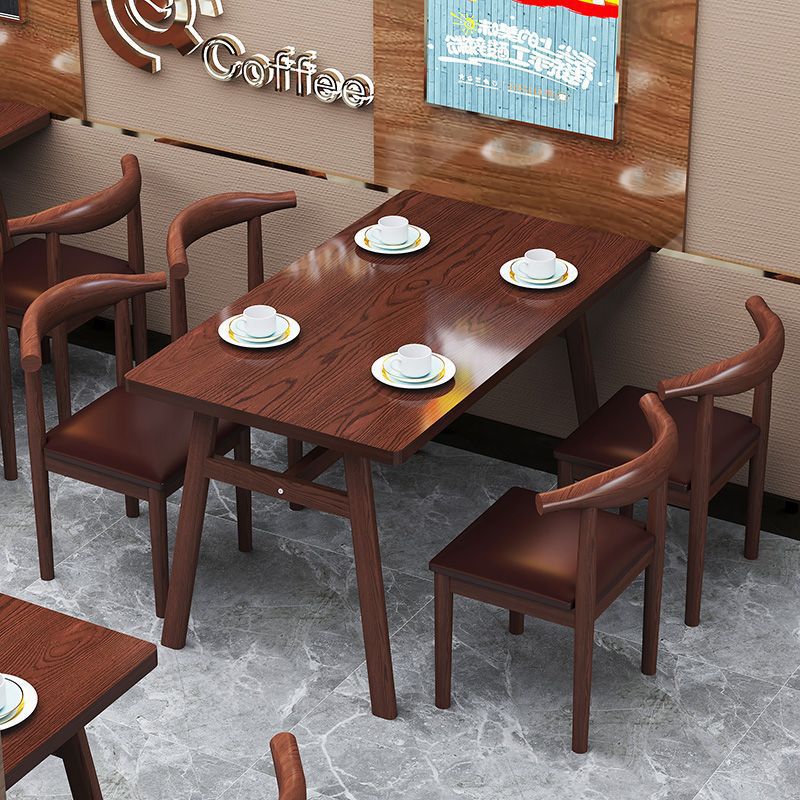 Complete dining table and chair combination Snack bar Milk tea breakfast shop restaurant table and chair canteen dining table and chair commercial restaurant table and chair