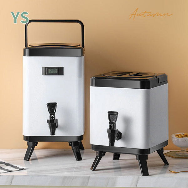Insulation bucket, one piece of stainless steel milk tea bucket square commercial with thermometer insulation lock cold, milk tea bucket