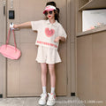 Girls' summer activewear set : trendy & stylish shorts & top set for kids & teens - perfect for summer casual wear
