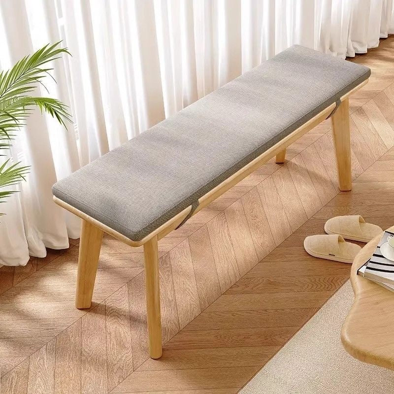 Scandinavian solid wood bench living room dining table stool modern accessible luxury log bench bed end shoe changing stool sofa tea table stool