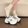 Thick sole heightened dad shoes 2026new arrivaleasiest for matchniche style breathable casual sports shoes running shoes ins trendy shoes women's shoes