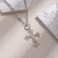 Hollow cross necklace wholesale fashionretrofashionaccessible luxuryniche style diamond accessorieseleganteasiest for match clavicle chain