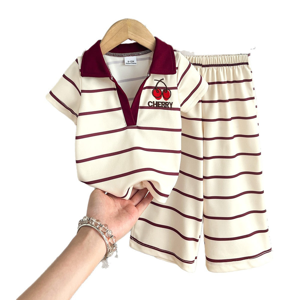 Baby clothing kids set children outfit short-sleeved t-shirt+pantstwo-piece set