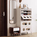 Household steel shoe cabinet, multi-layer dustproof shoe rack for entryway, large-capacity storage shoe cabinet for rental housing