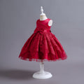 Ready-to-ship wholesale children's formal dresses, beaded floral patterned princess dresses for girls, perfect for everyday wear, birthdays, and banquets, made with satin fabric