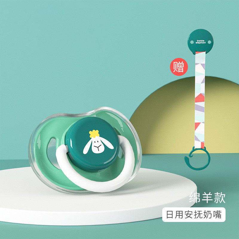Pacifier soft silicone newborn baby comfort handy gadget sleep type artificial breast milk baby pacifier anti-drop chain