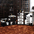 Medieval style furniture american cowhide entrance cabinet retro leather suitcase coffee table b&b cigar bar storage storage chest