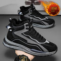 Men's spring new thick-soled fleece-lined warm dad shoes, versatile high-top athletic shoes for young men, men's casual shoes
