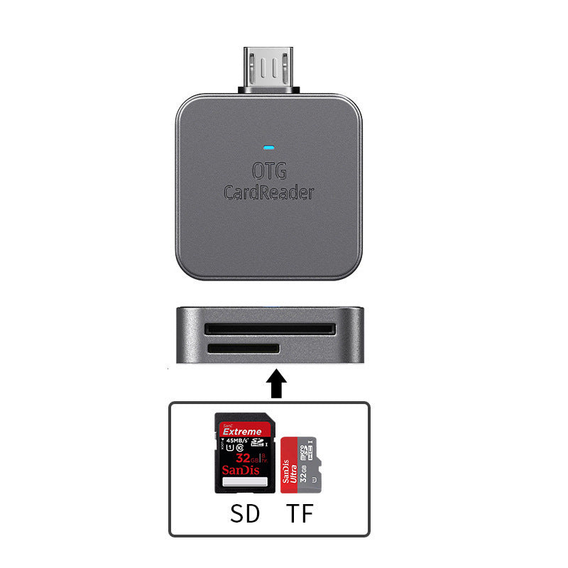 Apple compatible phone sd card reader 2-in-1 sd/tf card camera otg memory card adapter cable