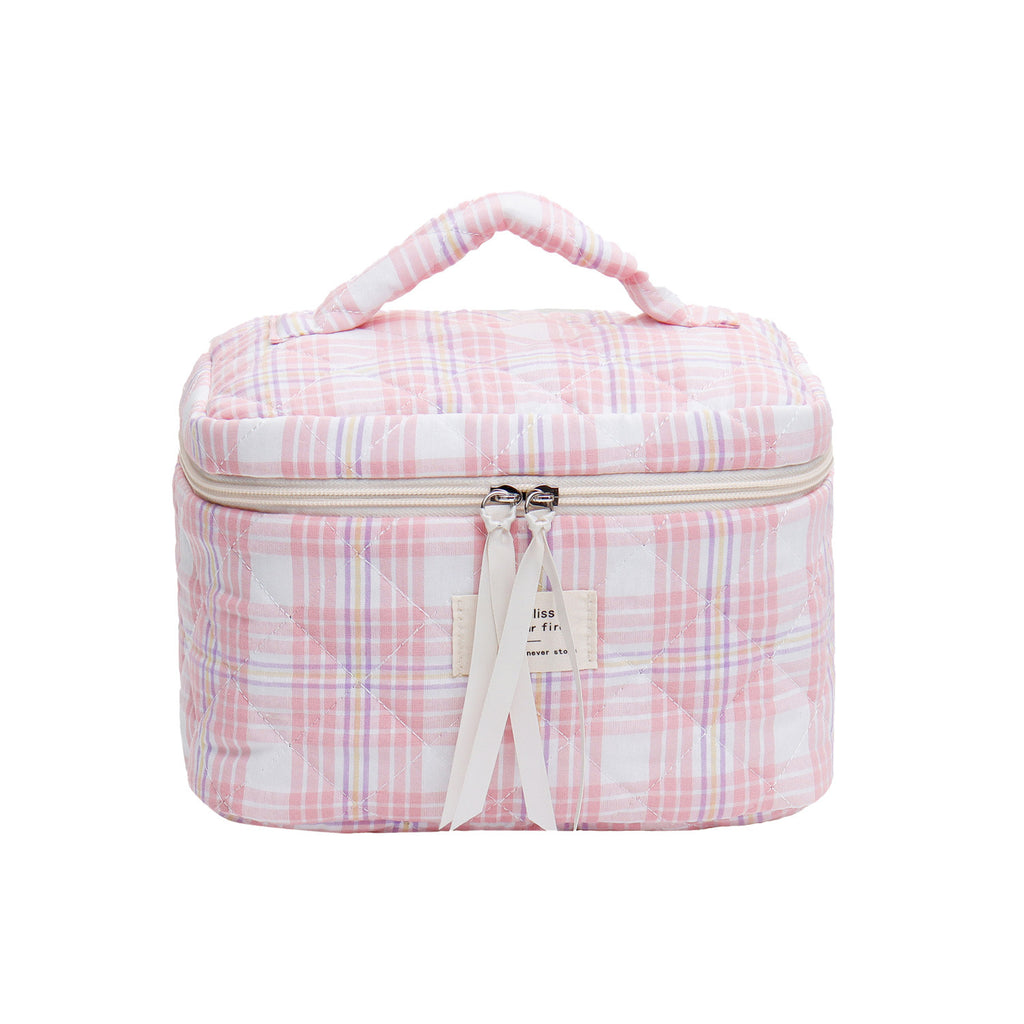 Xintian plaid quilted cute cosmetic bag  explosion large-capacity toilet bag women's cosmetics storage bag