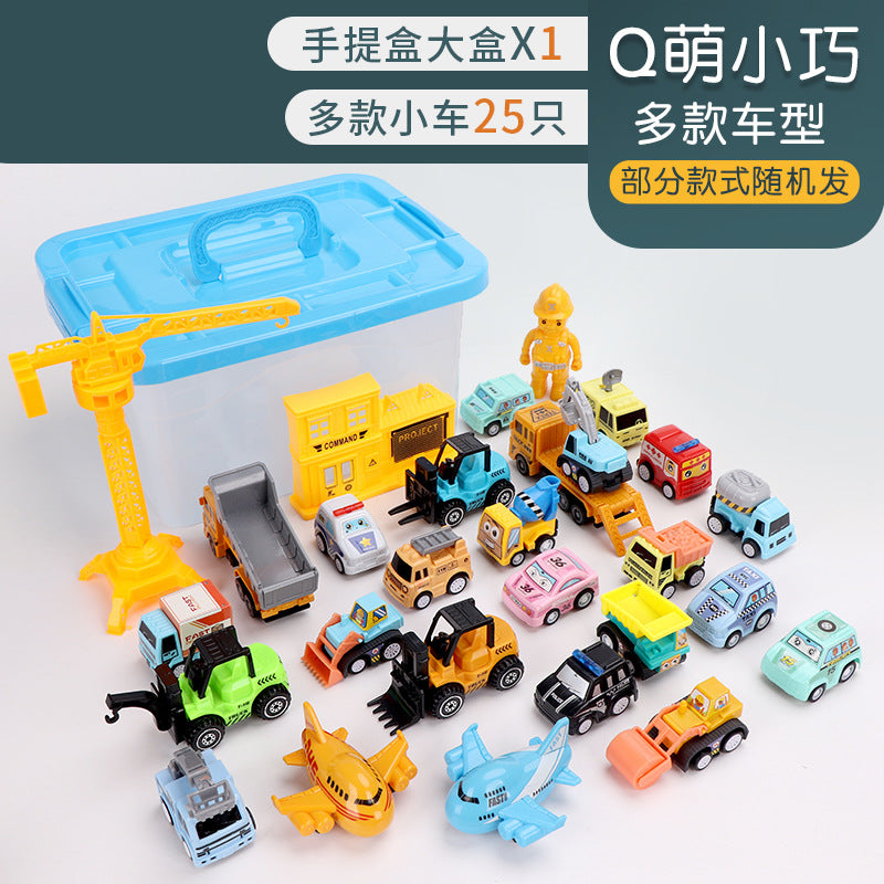 [Storage Box] Children's Toys Pull Back Car Boy Baby Mini Construction Car Set Stall Wholesale