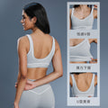 High-impact, shock-absorbing sports bra for women, designed to minimize side boob, featuring a deep u-back design for a beautiful silhouette. this barely-there, skin-friendly fitness yoga bra is perfect for your workout. model d25128