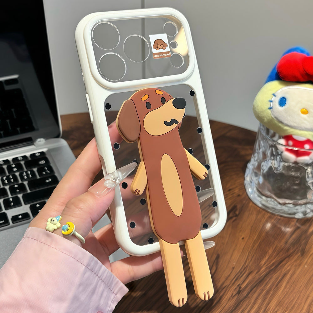 Suitable for iphone 17 pro, starry sky case, coffee cat cartoon, long-legged eagle rabbit stand, iphone 16 phone case