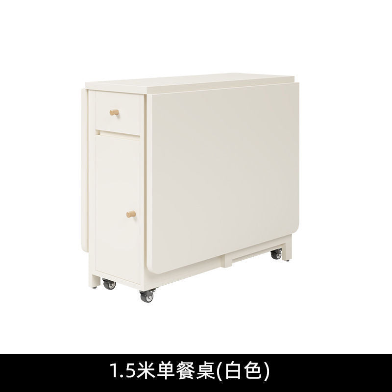 Cream style folding tablefor homefoldablemovable dining table and chair simple multifunctional table dining table and chair combination