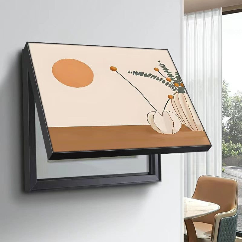 Modern simple meter box decorative painting Morandi small fresh blocking distribution box hanging painting weak electric box cover wall painting