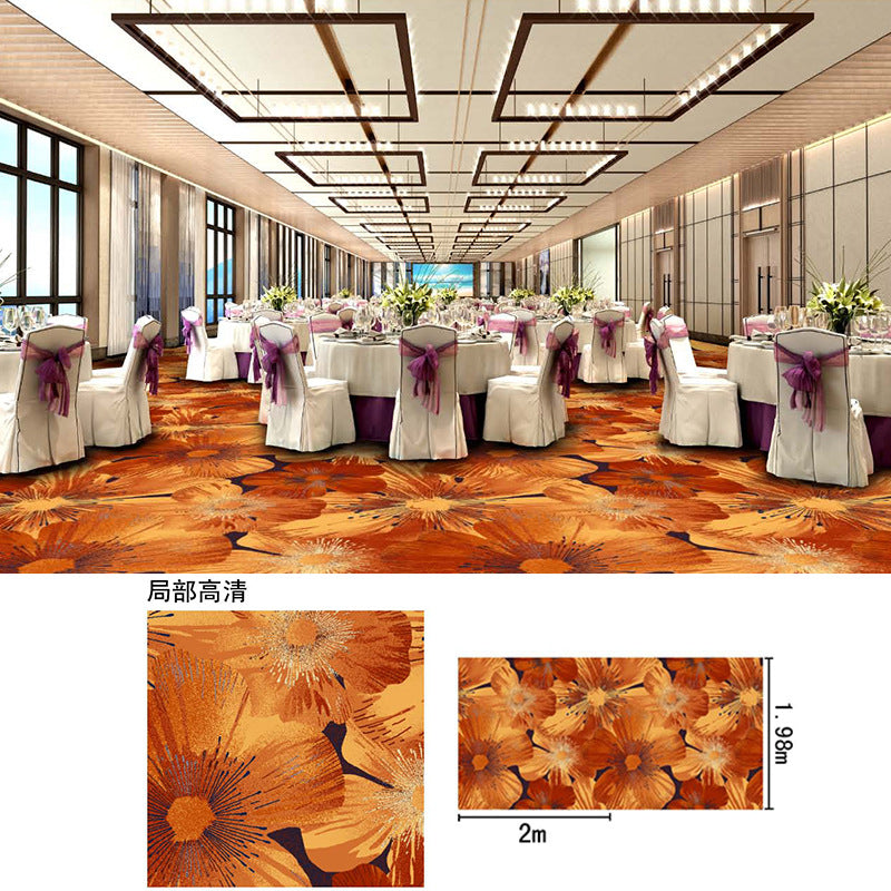 Hotel lobby carpet, 1000g nylon, fire-retardant, thickened area rug for banquet halls, restaurants, conference rooms, and reception areas