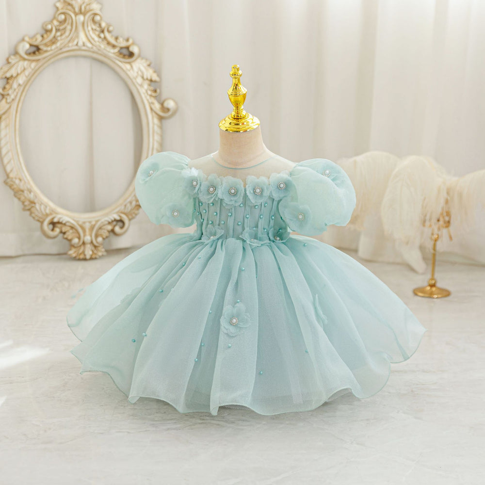 New in stock: girls' floral wedding dress princess gown - perfect for baby's first birthday party!