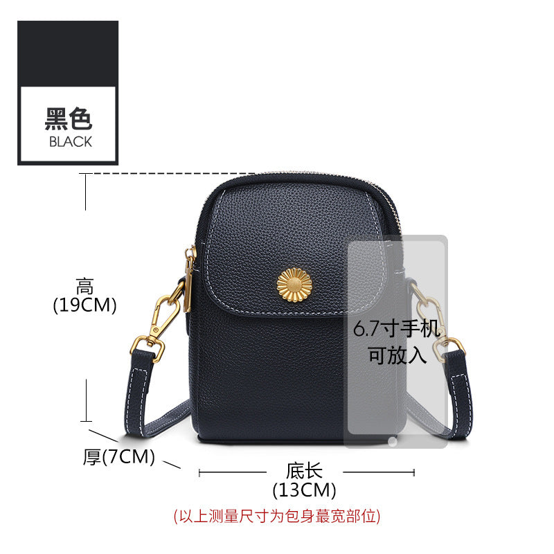 Casual leather mobile phone bag women's 2025 new lightweight messenger bag bag women's fashion mini high-end shoulder bag small
