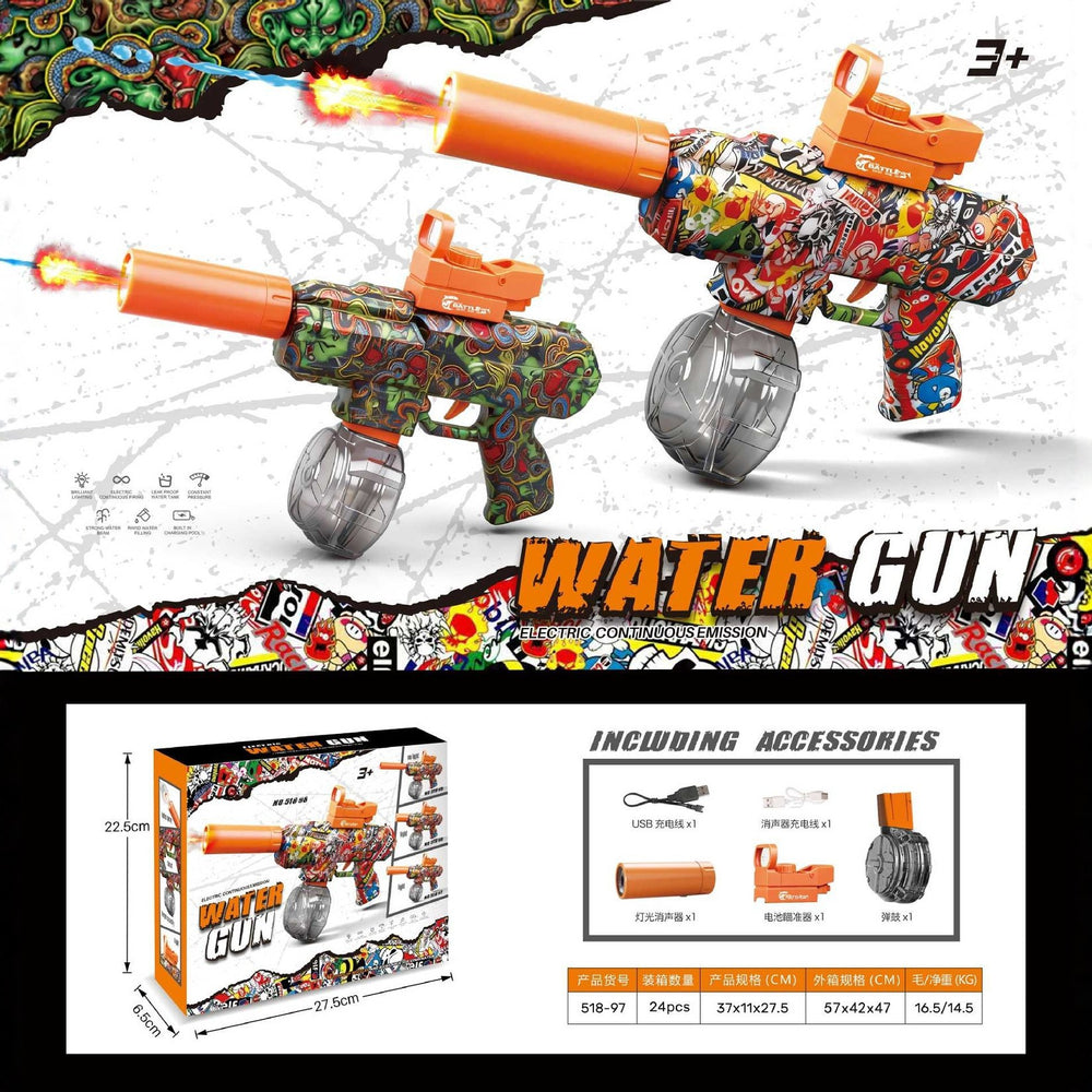 hot-selling water gun launch toy graffiti m416 amazon tk cross-border hot-selling short-spike toy water gun wholesale