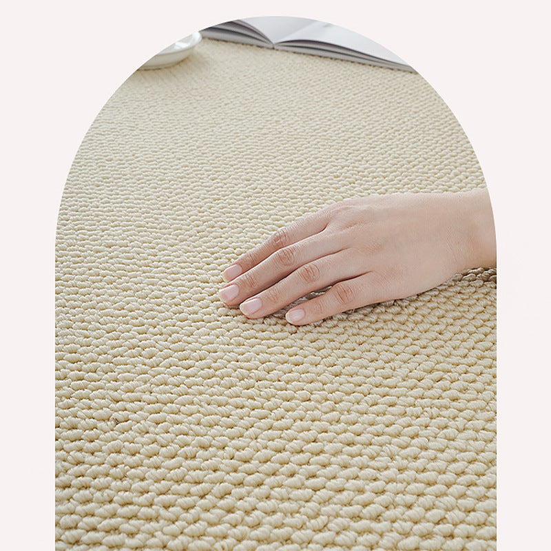 Plain carpet living room wabi-sabi cream style classyaccessible luxurypure color pineapple circle bedroom sofa coffee table bedside blanket