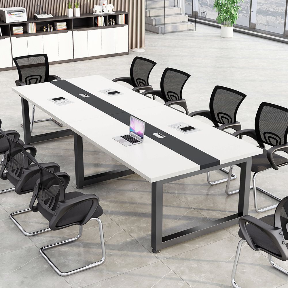 Large and small long table workbench conference table long table casual modern office desk conference room table and chair combination