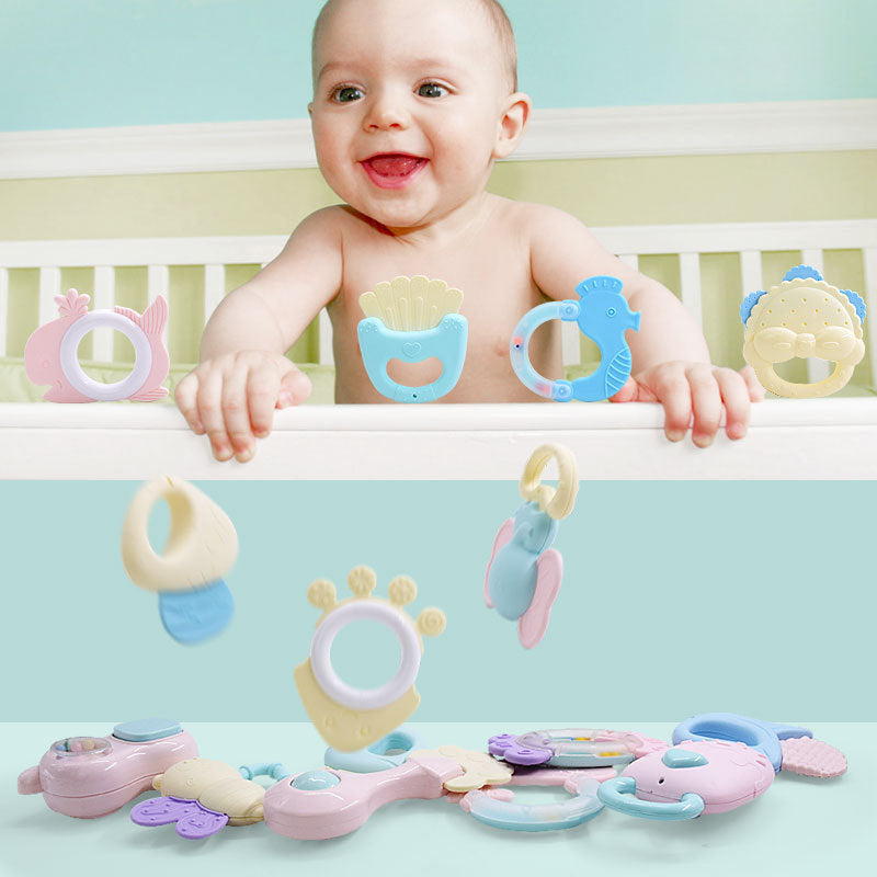 Bulk rattle can be boiled teeth bite baby rattle hand ring ball bulk bed hanging bell baby toy accessories