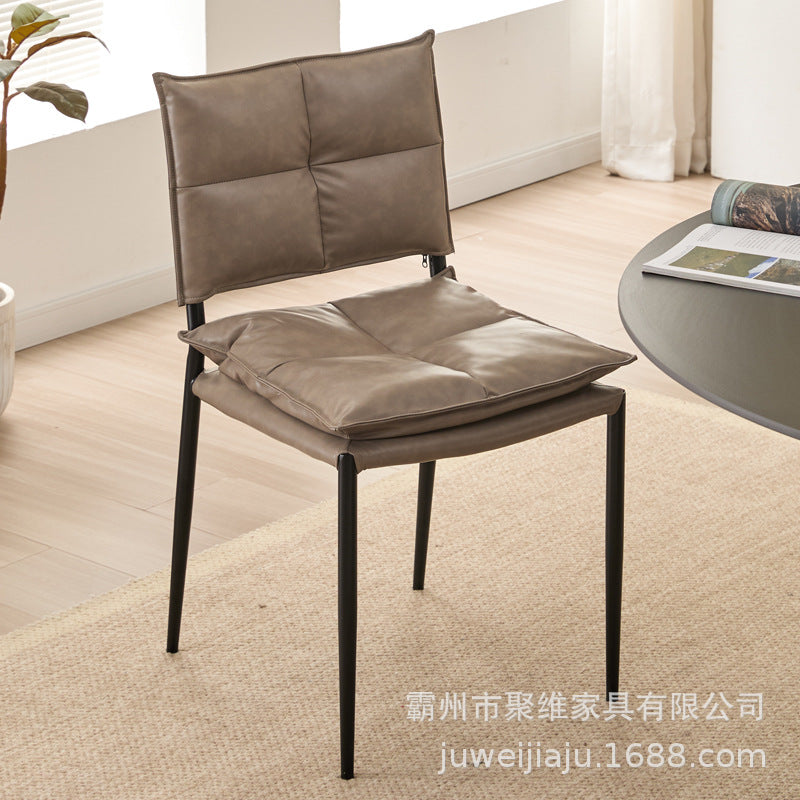 Designer vanity chair - nordic minimalist modern high-end home dining room casual backrest chair - light luxury italian style dining chair