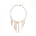 European and american cross-border baroque imitation pearl necklace - unique, versatile, heart-shaped, elegant tassel sweater chain necklace for women