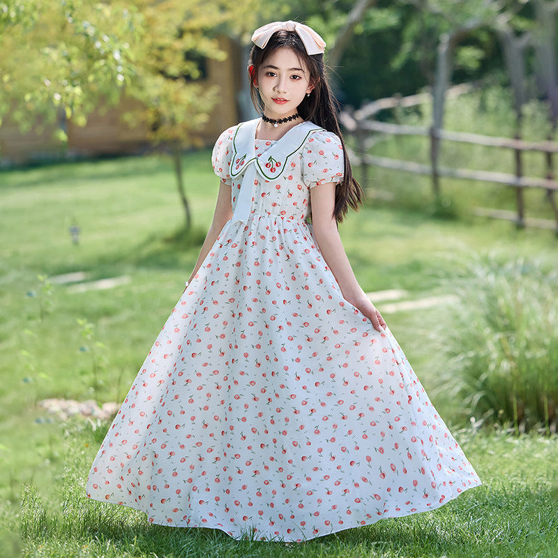 Girls' summer lightweight floral dress -  new collection - sweet & fresh princess style chiffon dress for little girls