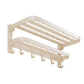 Towel rack without punching bathroom storage rack bathroom double towel bar toilet wall-mounted milky white bath towel rack