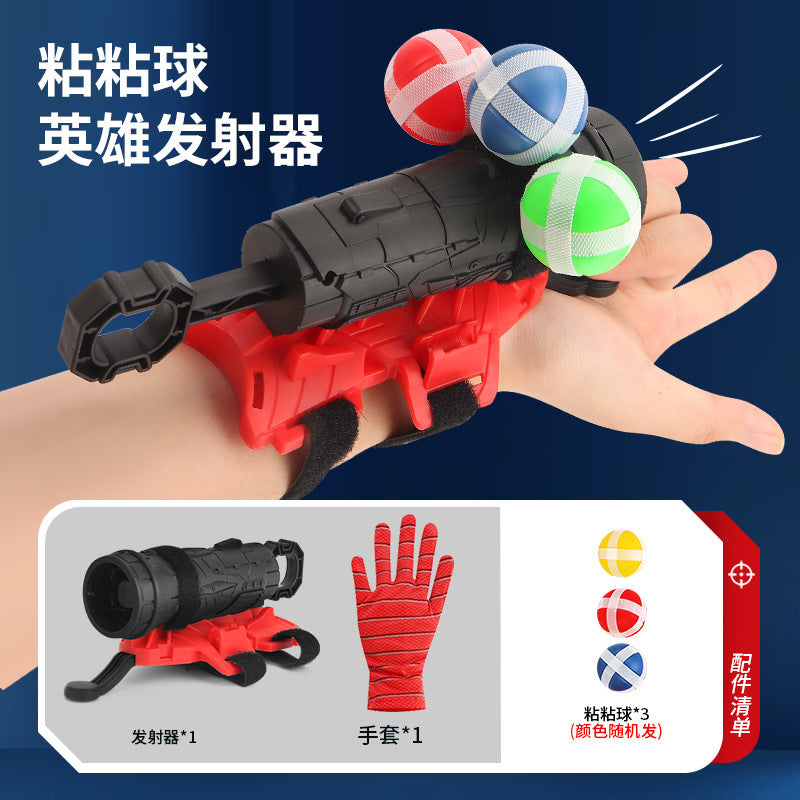 spider launcher sticky ball target ejection ball gun wrist jet indoor dart men kids toys