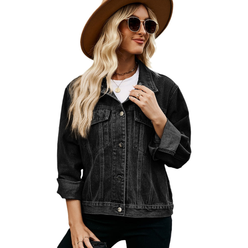 Fashionexport cross-border women's clothing  new arrival silm washed short denim jacket outweartops trendy