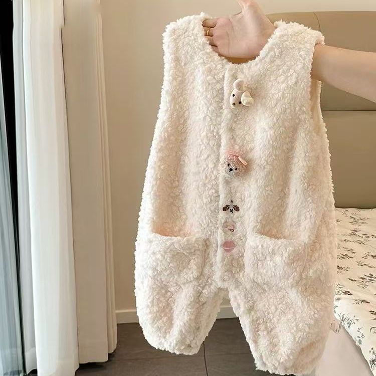 Winter baby outfit set - new girls' overalls two-piece set - autumn/winter romper - fleece-lined baby crawling suit