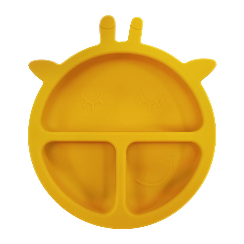 Children's silicone plate, food grade silicone baby grid plate, baby complementary food bowl set, tableware wholesale