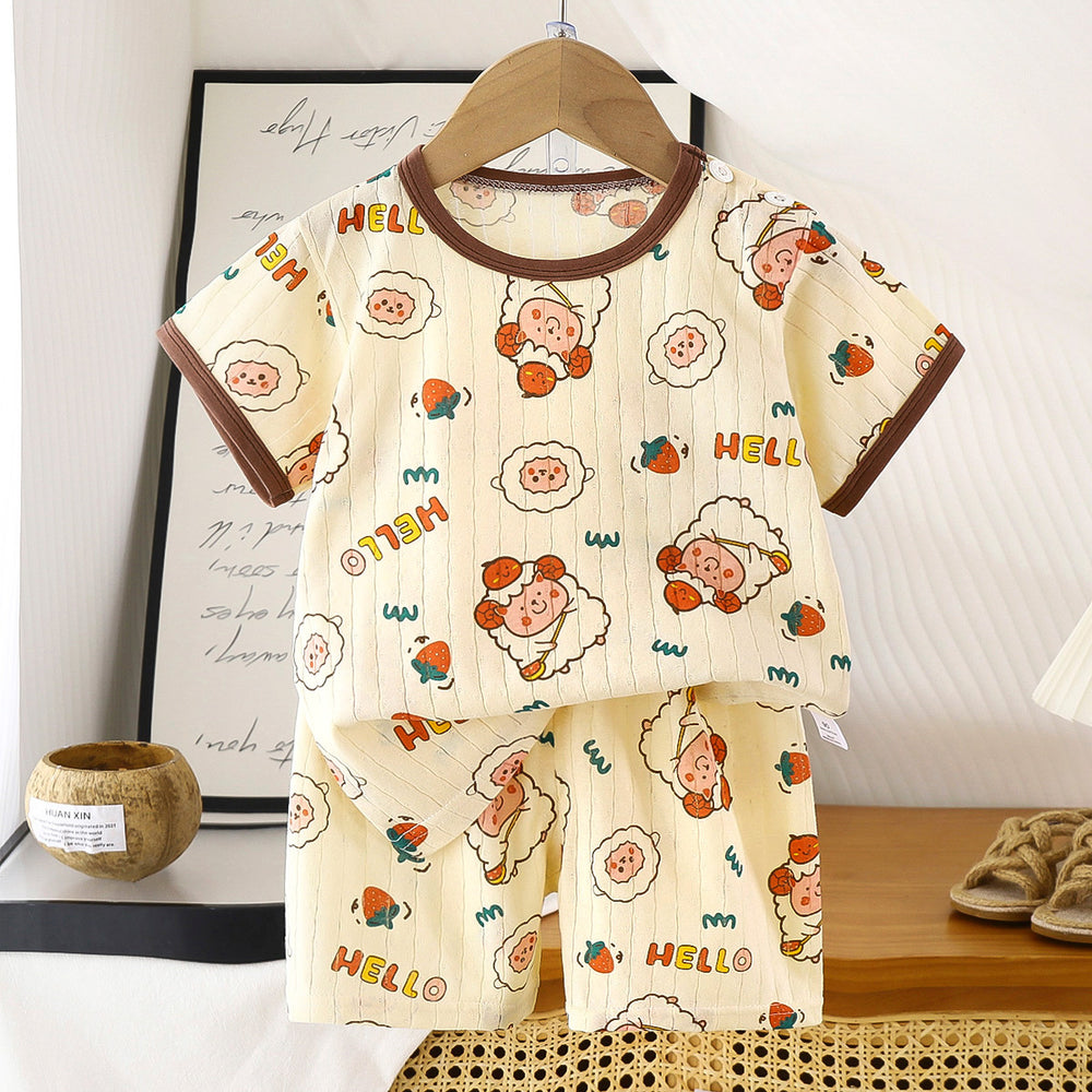 summer new arrivals: kids' short-sleeve and shorts sets - baby boys' and girls' t-shirt and shorts outfits, all-cotton wholesale