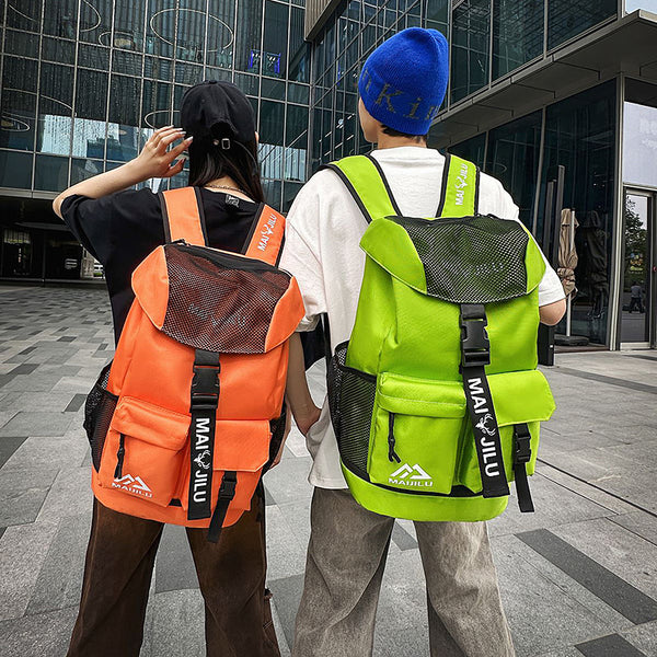 Korean version of the trendy brand backpack, male and female students schoolbag, new fashion training bag, large-capacity outdoor leisure travel bag