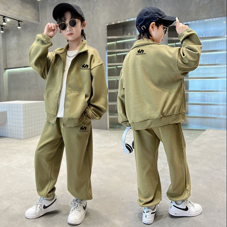 Boys' fall outfit set  new style: stylish and trendy two-piece tracksuit for older kids and teens - perfect for making a statement