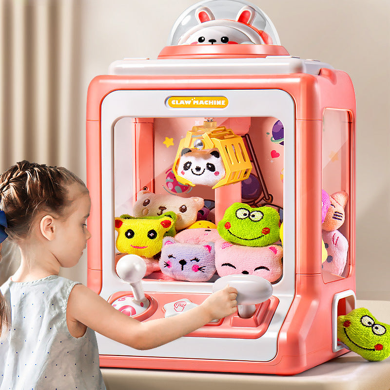 Little rabbit kids claw machine clip doll mini machine small sound and light boys and girls toys gifts fun puzzle