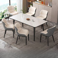 Rock slab dining table for home fully supported dining table and chair combination italian normcoreclassy modern casual rectangular dining table
