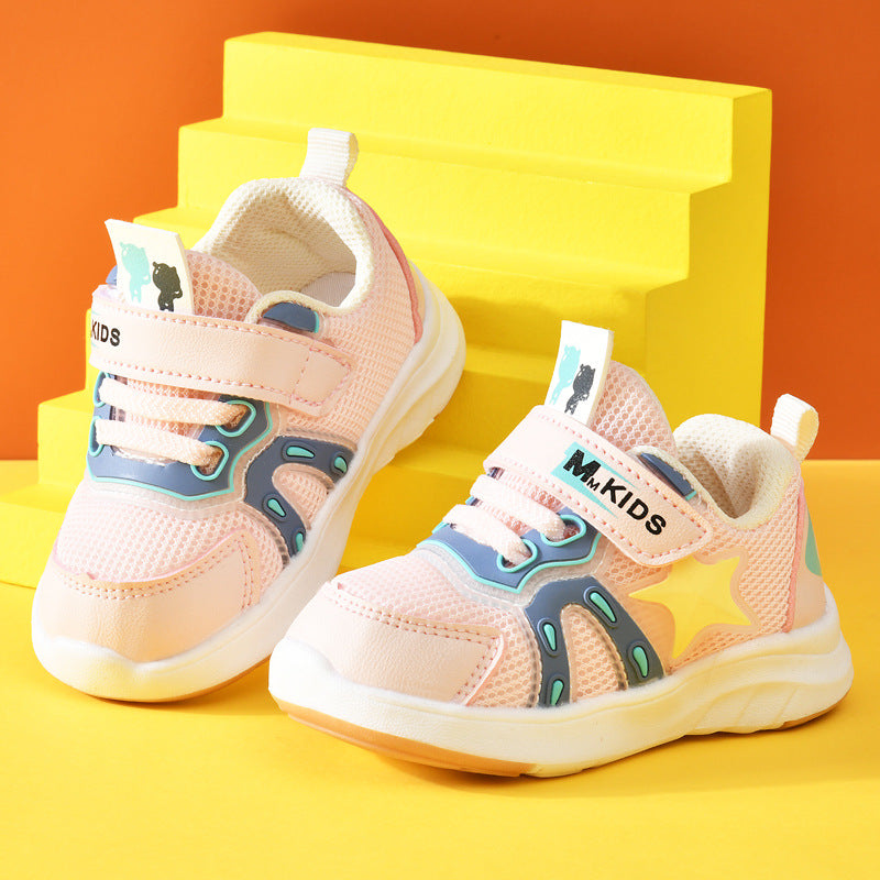 Baby boys' spring/autumn first walker shoes, 0-1-3 years old toddler functional shoes, infant soft-soled shoes, baby girl shoes
