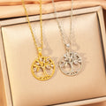 【titanium steel】trendy & minimalist lucky tree necklace for women - premium inlaid, light luxury new arrival, choker jewelry