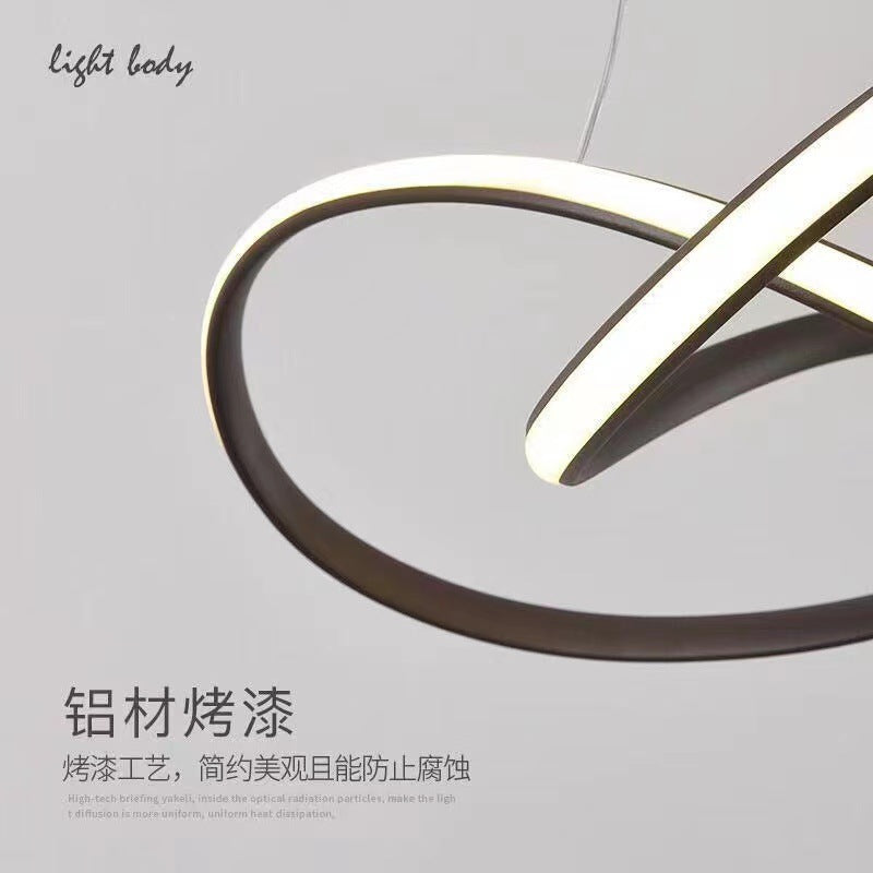 LED chandelier simple postmodern personality art ring creative Nordic style bedroom living room dining room bar lighting