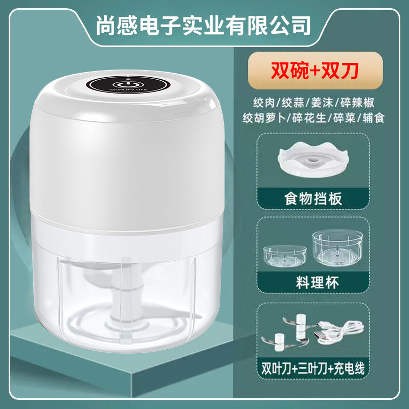 Personalized electric garlic mincer wireless mini garlic pounder kitchen garlic mixer food supplement meat grinder for home garlic peeler