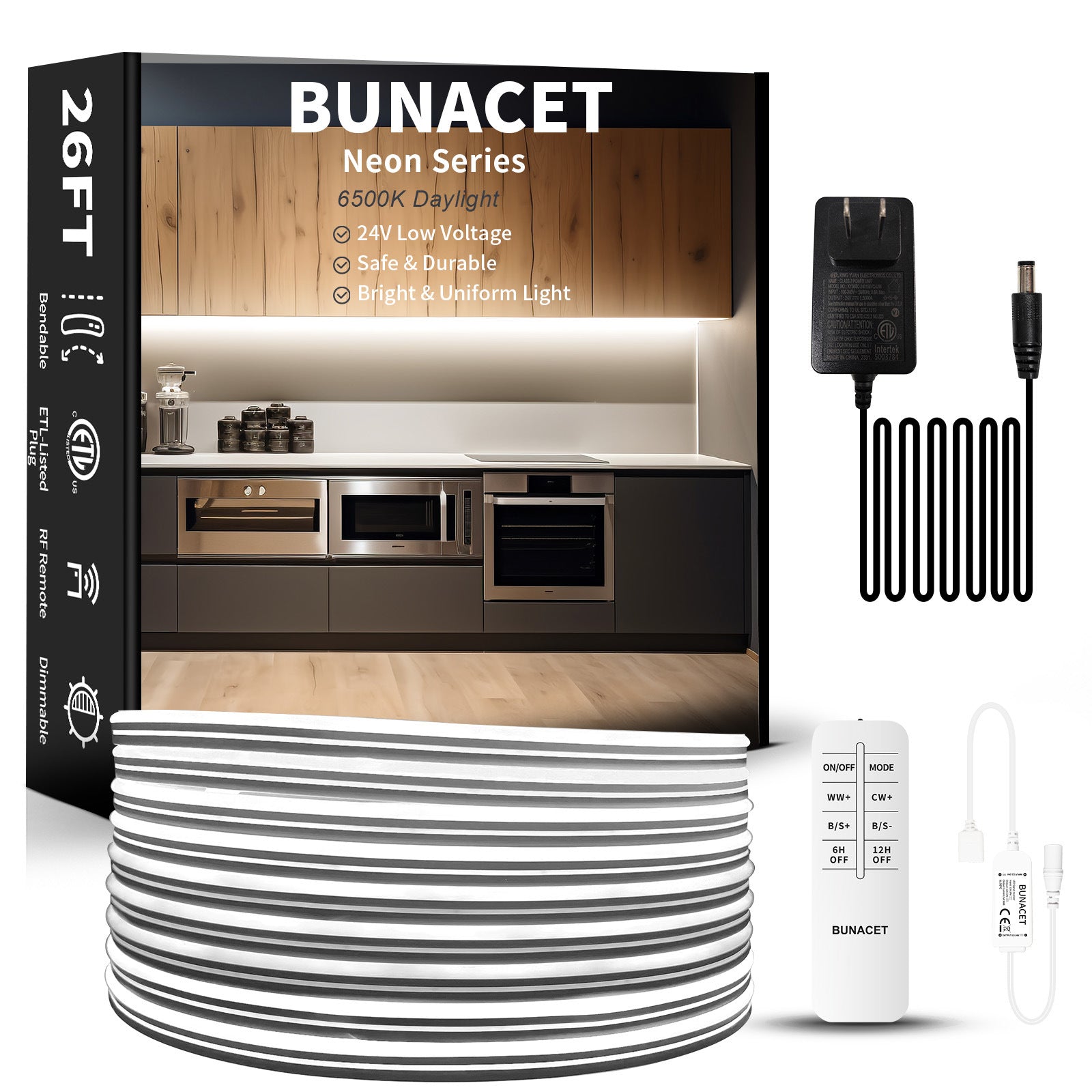Dimmable monochrome neon light with set LED light with linear light strip 8m 16m outdoor waterproof flexible silicone