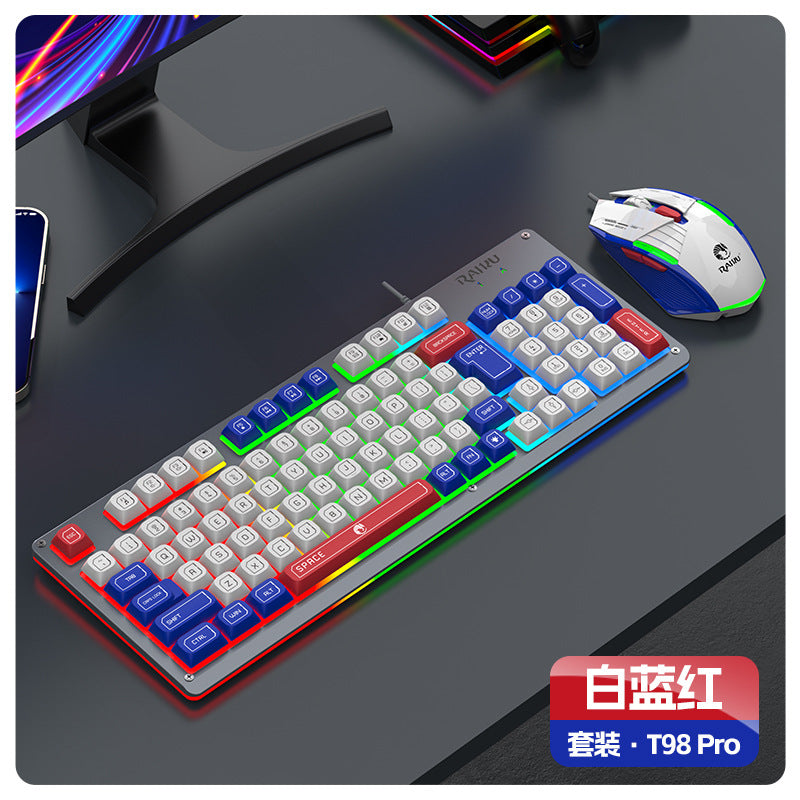 Raiku k98pro color matching wired rgb customized gasket e-sports game 98-key wired suit