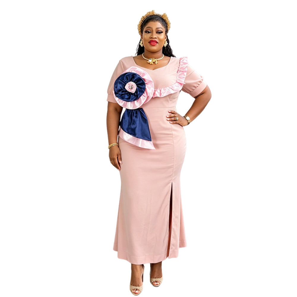 Amazon fashion banquet elegance long dress african cross-border foreign trade  plus size women's dress