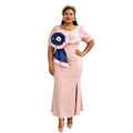 Amazon fashion banquet elegance long dress african cross-border foreign trade  plus size women's dress