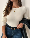 autumn  european and american women's clothing cross-border new striped long-sleeve regular fit top sweater