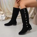 new arrival rivet pointed toe two-wear boots autum cross-border plus sizeretroexport thick heel knight boots for women